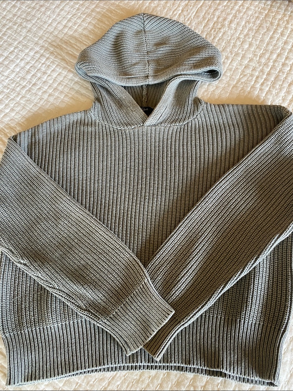 Rails Cashmere-Blend Ribbed, Hooded Pullover Sweater